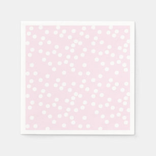 Guardanapo De Papel Confetti Cor-de-Rosa e Branco / Polkadots