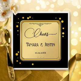 Guardanapo De Papel Confetti Dourado Clássico Preto