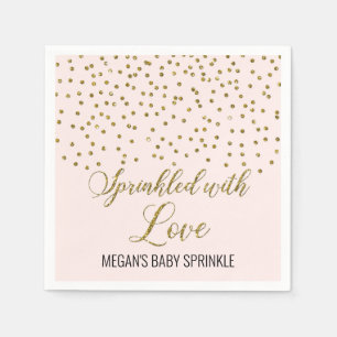 Guardanapo De Papel Confetti Dourado, cor-de-rosa, borrado com amor