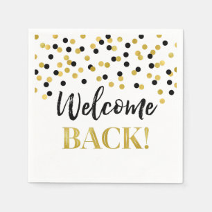 Guardanapo De Papel Confetti Dourado Negro de Boas-vindas