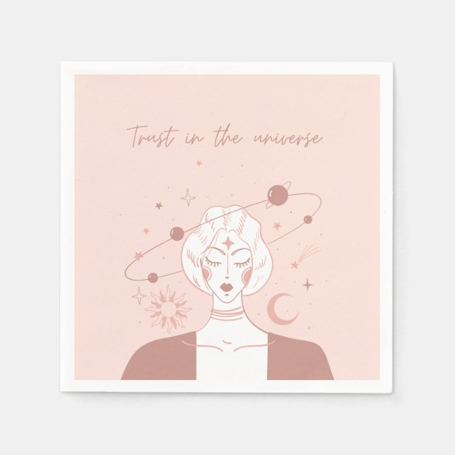 Guardanapo De Papel Confiança na Positividade Espiritual Universo (Frente)