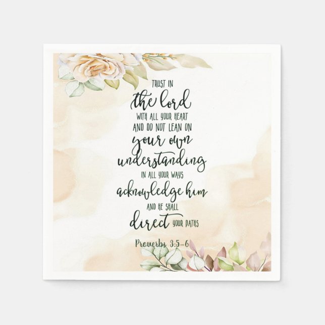 Guardanapo De Papel Confie no Lorde Flóral (Frente)