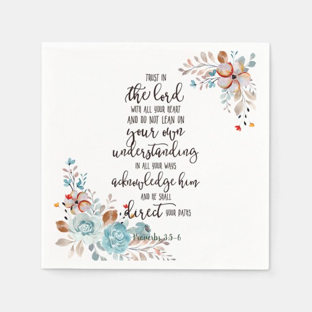Guardanapo De Papel Confie no Lorde Flóral (Frente)