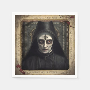Guardanapo De Papel Confissão de Nun Gothic Halloween assustadora
