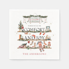 Guardanapo De Papel Conforto e alegria | Festa de Natal Feliz