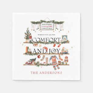 Guardanapo De Papel Conforto e alegria   Festa de Natal Feliz