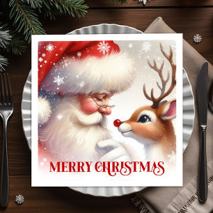 Guardanapo De Papel Conjunto de Jantar Festivo Clássico do Papai Noel 