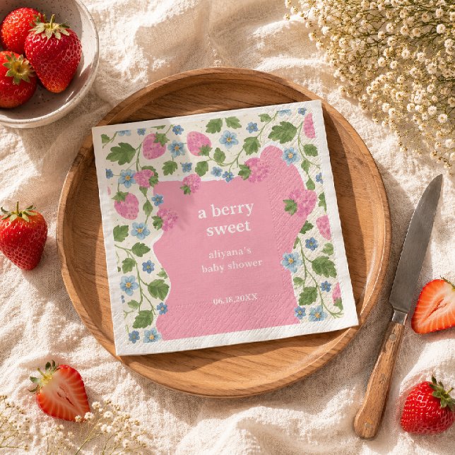 Guardanapo De Papel Conquette Floral Rosa Doce de Morango (Criador carregado)