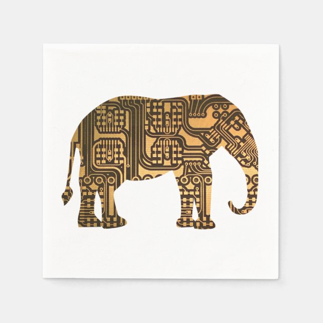 Guardanapo De Papel Conselho de Circuito de Elefante de Cobre (Frente)