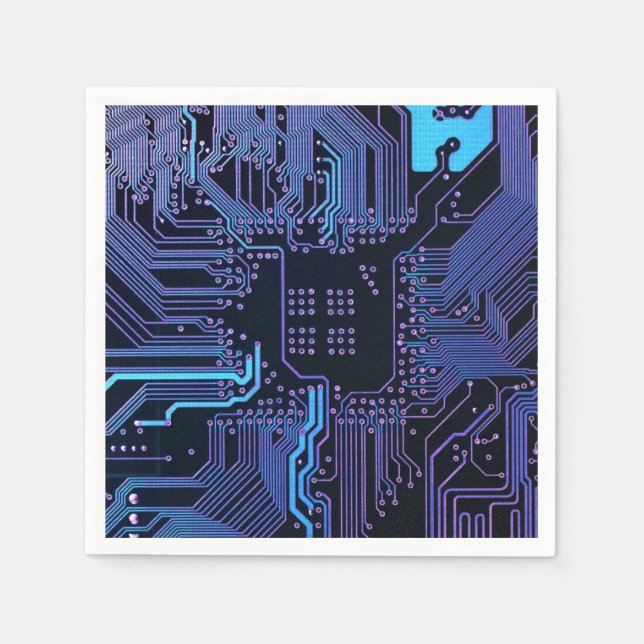 Guardanapo De Papel Conselho Nerd de saída PCB Blue Electronic Circuit (Frente)