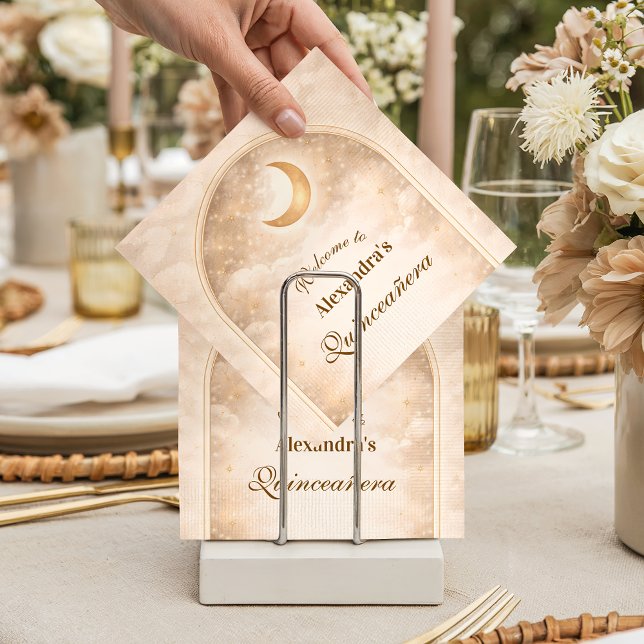 Guardanapo De Papel Constelação Dourada Quinceañera (Criador carregado)