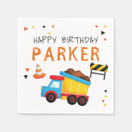 Guardanapo De Papel Construção Aniversário Personalizado