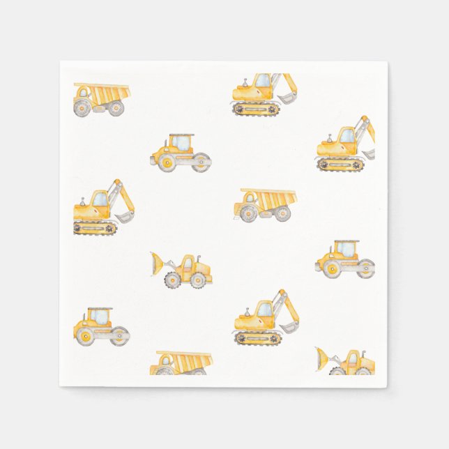 Guardanapo De Papel Construction Birthday Dump Trucks Birthday (Frente)
