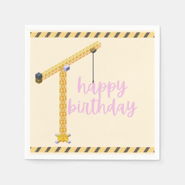 Guardanapo De Papel Construction Birthday Napkins (Frente)