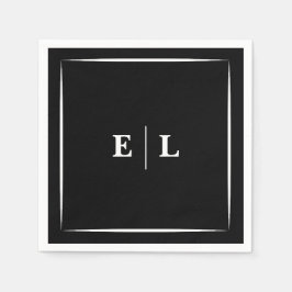 Guardanapo De Papel Convidados de Casamento Personalizados Preto e Bra