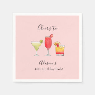 Guardanapo De Papel Convite de aniversário de bebidas misturadas com