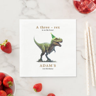 Guardanapo De Papel Convite de Aniversário de Dinossauro, Aniversário