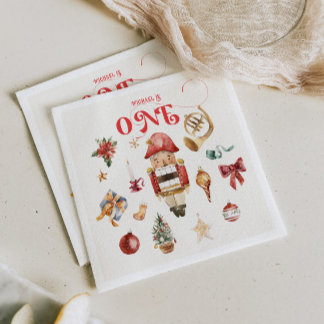 Guardanapo De Papel Convite de Aniversário de Natal Primeiro Aniversár