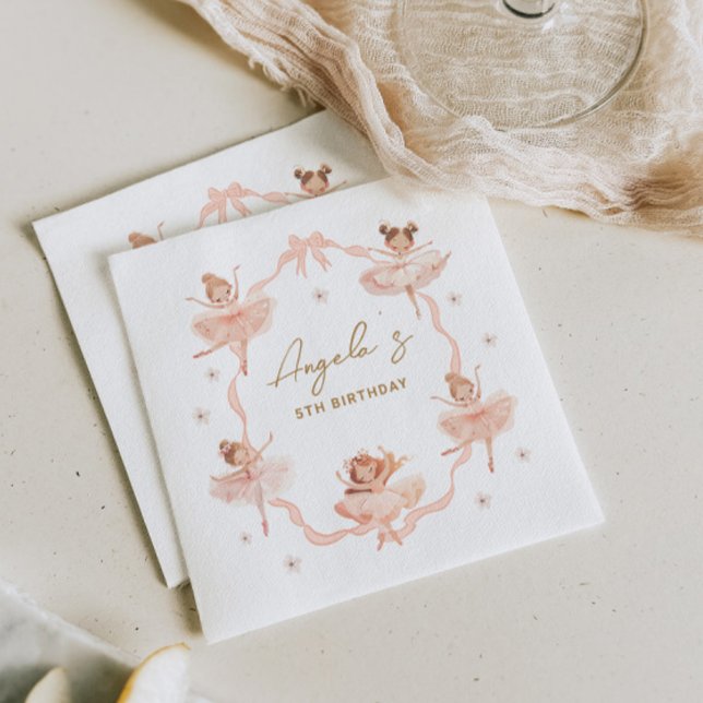 Guardanapo De Papel Convite de aniversário para Ballerinas Cute (Criador carregado)