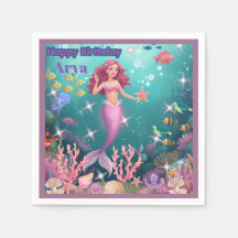 Convite de Aniversário Personalizado de Sereia