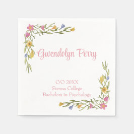 Guardanapo De Papel Convite de Boho Floral para Festa de Formatura da 