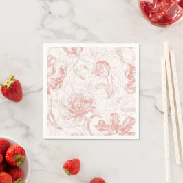 Guardanapo De Papel Convite de Casamento com Arco Floral Elegante Rosa