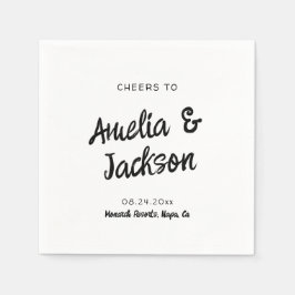 Guardanapo De Papel Convite De Casamento Desenhado À Mão