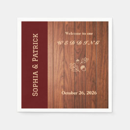 Guardanapo De Papel Convite de casamento rústico elegante