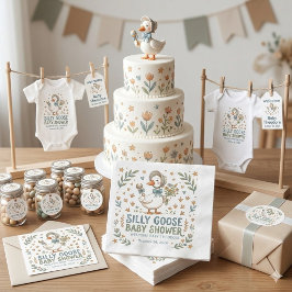 Guardanapo De Papel Convite de Chás de Bebê Pato Retrô & Ganso