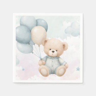 Guardanapo De Papel Convite de Chás de Bebê Urso Teddy Vintage