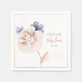 Guardanapo De Papel Convite de Churrasco de Bebê Moderno com Flores Si