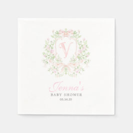 Guardanapo De Papel Convite de Churrasco de Bebê Preppy Crest