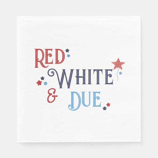 Guardanapo De Papel Convite de Chuvada de Bebê Vermelho Branco e Devid (Frente)