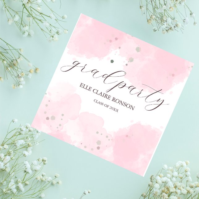 Guardanapo De Papel Convite de Festa de formatura Elegance rosa (Criador carregado)