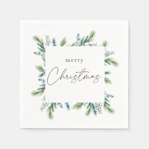 Guardanapo De Papel Convite de festas de Natal Boho Spruce e Fir