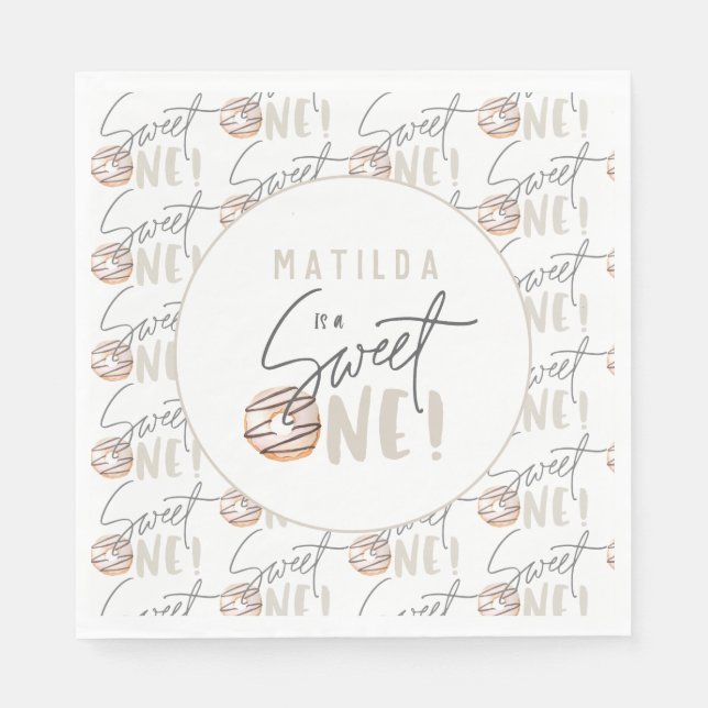 Guardanapo De Papel convite de festas rosquinha doce de um primeiro an (Frente)