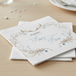 Guardanapo De Papel Convite de Primeiro Aniversário de Fada | Azul Ele