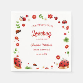 Guardanapo De Papel Convite para chá de fraldas de joaninha do jardim