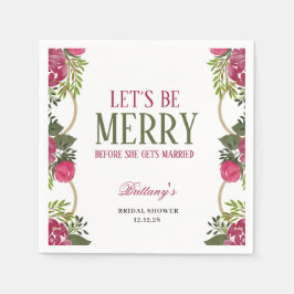 Guardanapo De Papel Convite para Chá de Noiva de Natal Let's Be Merry
