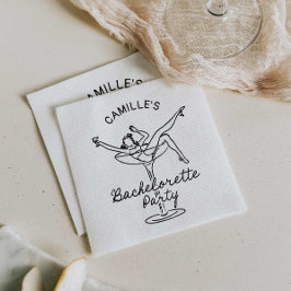 Guardanapo De Papel Convite para Festa de solteira de Champanhe Retroa