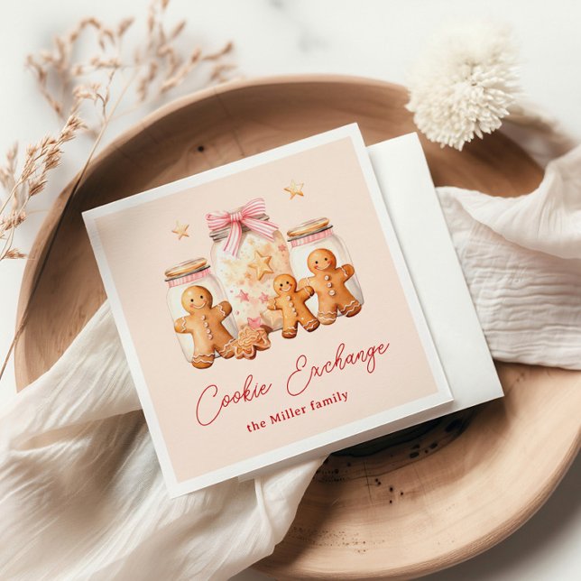 Guardanapo De Papel Cookie Exchange Gingerbird Man Blush (Criador carregado)