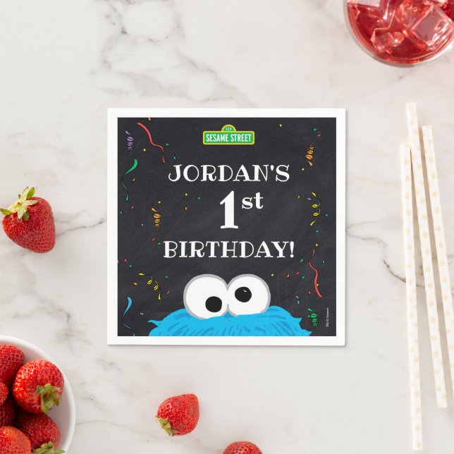 Guardanapo De Papel Cookie Monster | 1st Birthday (Insitu)