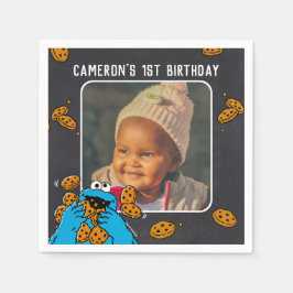 Guardanapo De Papel Cookie Monster Birthday Chalkboard