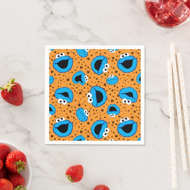 Guardanapo De Papel Cookie Monster on Cookie Pattern (Insitu)