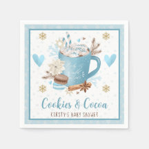 Cookies azuis e Chá de fraldas de cacau