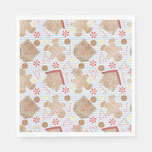 Cookies de Natal com Placas de Papel de Stripe Azu