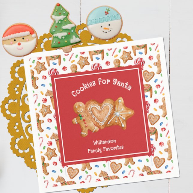 Guardanapo De Papel Cookies de Natal para Papais noeis Brancos (Criador carregado)