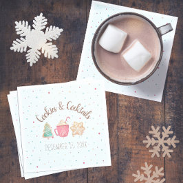 Guardanapo De Papel Cookies e Cocktails Bolachas de Natal Troca Azul