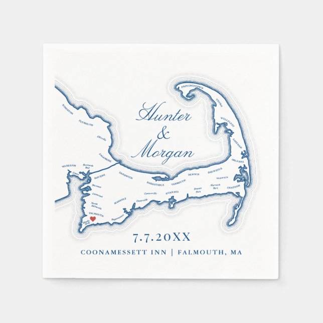 Guardanapo De Papel Coonamessett Inn Casamento Cape Cod Coquetel (Frente)