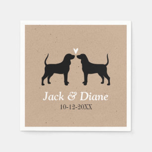 Guardanapo De Papel Coonhound Silhouettes com Texto Personalizado